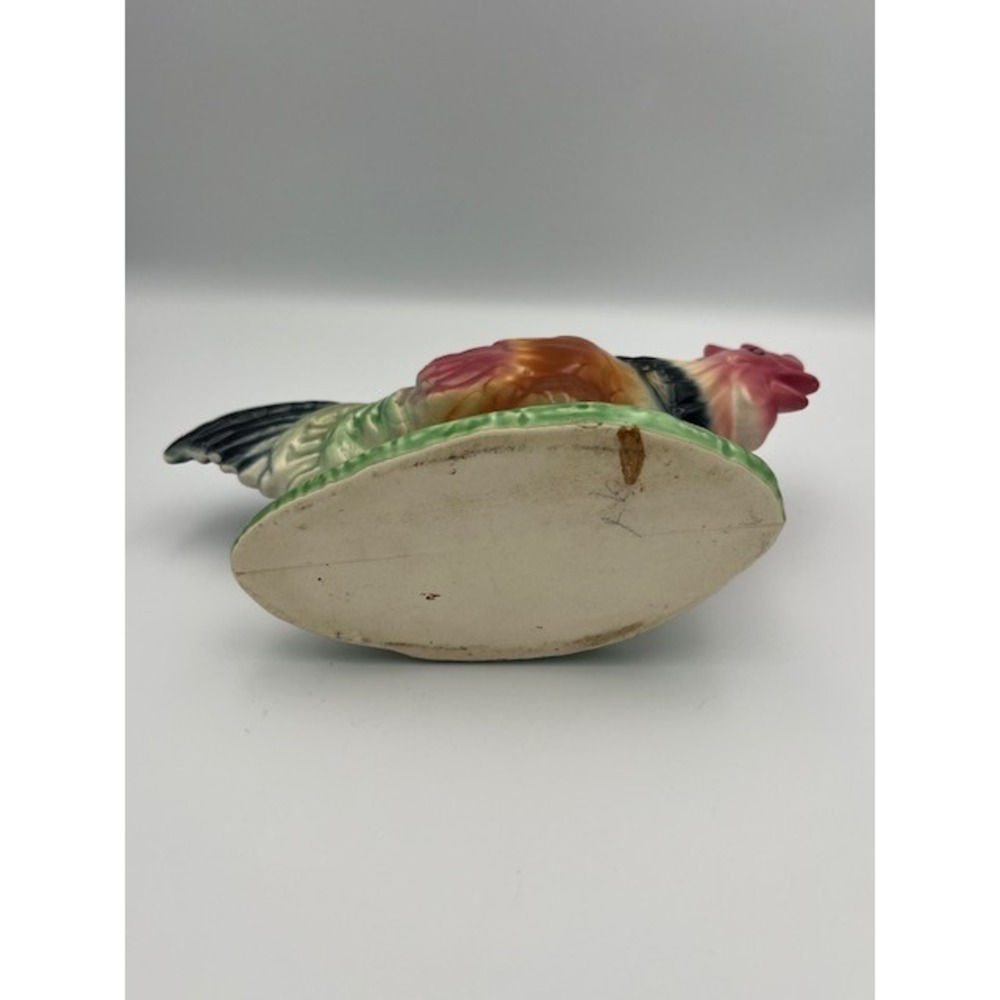 Vintage Ceramic Rooster Planter Hand Painted Farmhouse Figurine Multicolored - Picture 8 of 13